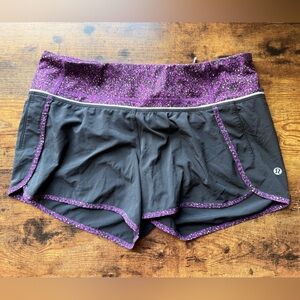 Lululemon Athletica Black and Purple Shorts